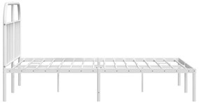 Estrutura de cama com cabeceira 140x200 cm metal branco