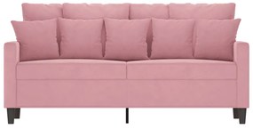 Sofá de 2 lugares veludo 140 cm rosa