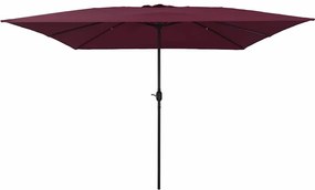 Parasol de Jardim Quadrado vidaXL 295x245 cm Vermelho Bordeaux
