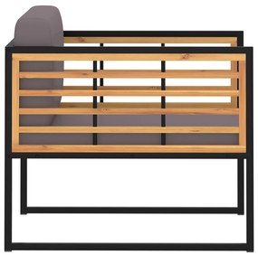 Cadeiras jardim + almofadões 2pcs acácia maciça cinzento-escuro