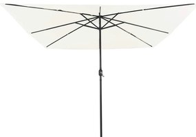 Parasol de Jardim Quadrado com Luzes LED 295x245 cm Areia Branca