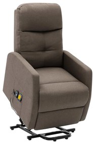 vidaXL Poltrona de massagens tecido cinzento-acastanhado