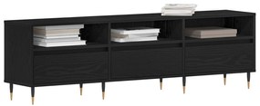 Armário para TV vidaXL Preto Carvalho 150x30x44,5 cm Madeira Reestrutu