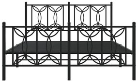 Estrutura de cama com cabeceira e pés 135x190 cm metal preto