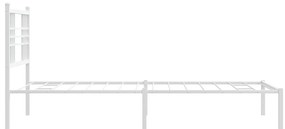 Estrutura de cama em metal com cabeceira 107x203 cm branco