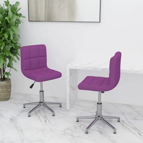 vidaXL Cadeiras de jantar giratórias 2 pcs couro artificial roxo