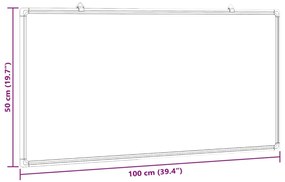 Quadro branco magnético 100x50x1,7 cm alumínio