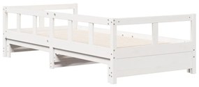 Sofá-cama sem colchão 90x190 cm madeira de pinho maciça branco