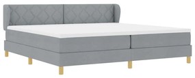 Cama Box com Colchão vidaXL - Cinza Claro - 200x200 cm - Tecido