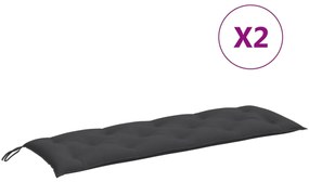 Almofadões banco jardim 2pcs 150x50x7cm mesclado tecido
