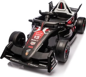 Carro elétrico para Crianças Corrida Formula E Porsche Rodas Espuma EVA, Assento couro ecológico Vermelho/Preto