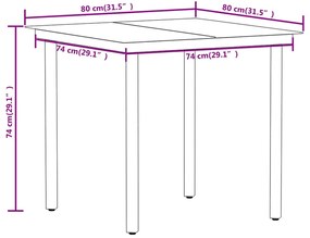 3 pcs conjunto de jantar para jardim castanho