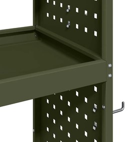 Carro de Ferramentas com prateleira com roda Verde-oliva 75 x 35 x 73