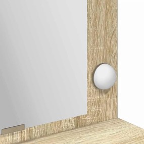 Mesa de Maquilhagem com Luzes LED Carvalho Sonoma 100x41x135 cm