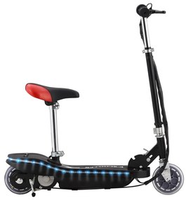 Trotinete para criança com assento e LED 120 W preto
