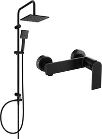 Mexen Zero Conjunto de duche exposto Tord com chuveiro de teto e misturadora de duche, preto - 71140200-70