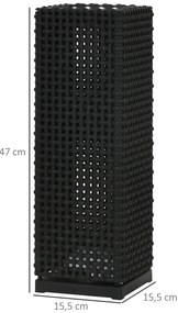Candeeiro Solar de Jardim – 15,5x15,5x47 cm – Preto – Luz LED Quente c