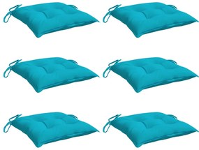 Almofadões para cadeira 6 pcs 40x40x7 cm tecido turquesa