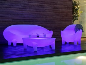 MESA DE CENTRO BAIXA JARDIM LED COM LUZ MARTINICA COM RGB SOLAR + BATERIA RECARREGÁVEL CONTROLO REMOTO HOTEL, BAR, RESTAURANTE, JARDIM, TERRAÇO