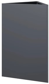 Vaso/floreira de jardim triangular 50x43x75 cm aço antracite