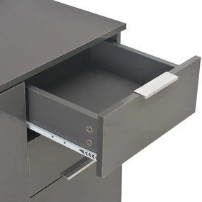Aparador em contraplacado 71x35x80 cm cinzento brilhante
