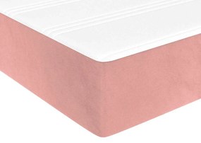 Colchão de molas ensacadas 100x210x20 cm veludo rosa
