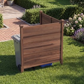 Biombos de privacidade para exterior 119 x 119 cm, 4 painéis com estacas metálicas, para ar condicionado e caixote do lixo de jardim, Castanho