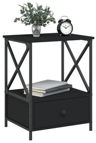 Mesa de cabeceira 50x41x65 cm derivados de madeira preto