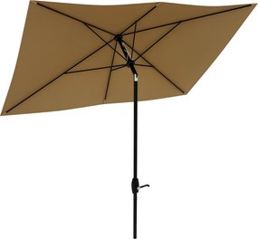 Outsunny Chapéu de Sol Jardim 290x205x248 cm Proteção UV50+ Inclinável Teto Ventilação Manivela Estável Resistente Café | Aosom Portugal