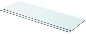 Prateleiras 2 pcs 80x25 cm vidro transparente