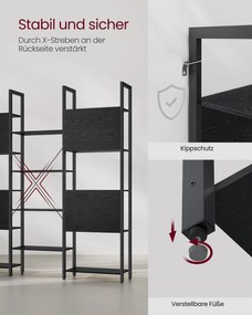 Estante com 14 prateleiras e estrutura metálica 24 x 158 x 166 cm Preto 