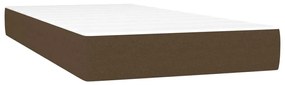 Cama boxspring com colchão 120x190 cm tecido castanho-escuro