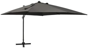 Guarda-sol jardim cantilever c/ poste/luzes LED 300cm antracite