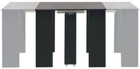 Mesa de jantar extensível 175x90x75 cm preto brilhante