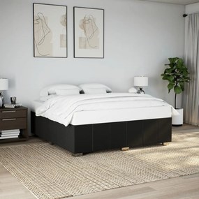 Estrutura de cama sem colchão 200x200 cm tecido preto