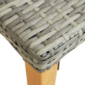 Banco de jardim 80 cm vime PE cinzento