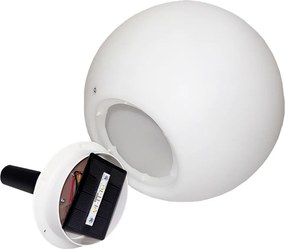 Conjunto de 3 candeeiros de chão para exterior brancos com LED solar IP44 - Ludger