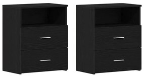 Cabeceiras vidaXL 2 unidades Carvalho Preto 50x32x60cm Madeira de Enge