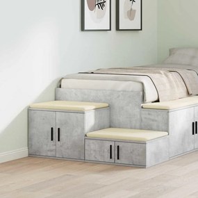 Armário de Armazenamento vidaXL Cinza Concreto 127x41x40 cm Madeira Engenharia