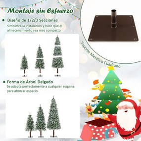 Conjunto de 3 árvores de Natal de 90/120/150 cm com luzes LED brancas quentes e ramos em PVC Verdes
