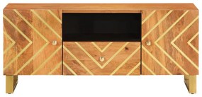 Móvel de TV 105x33,5x46 cm mangueira maciça castanho e preto