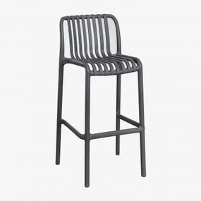 Pack De 2 Bancos Altos De Jardim Empilháveis Em Polipropileno Wendell Cinza Grafito & ↑75 Cm - Sklum