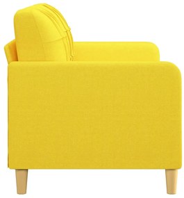 Sofá de 2 lugares 140 cm tecido amarelo-claro