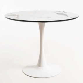 Mesa Kolio 90 cm Marmol - Branco