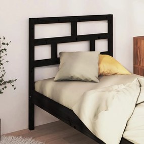 Cabeceira de cama 96x4x100 cm pinho maciço preto