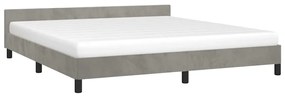 Estrutura de cama sem colchão 160x200 cm veludo cinzento-claro