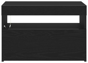 Armários de TV com luzes LED 2 pcs Carvalho Preto 60x35x40 cm Madeira