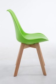 Cadeira de cozinha e sala de jantar Borneo V2 em couro sintético com estrutura em Cor Natural 48 x 84 x 41,5 cm Verde