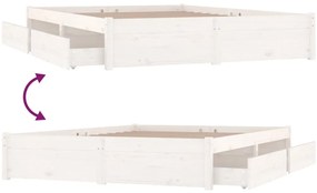 Estrutura de cama com gavetas 120x200 cm branco