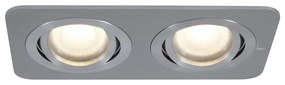Conjunto de 6 focos embutidos arredondados cor de chumbo GU10 50mm ajustáveis IP44 2-Lights - Alberto Moderno